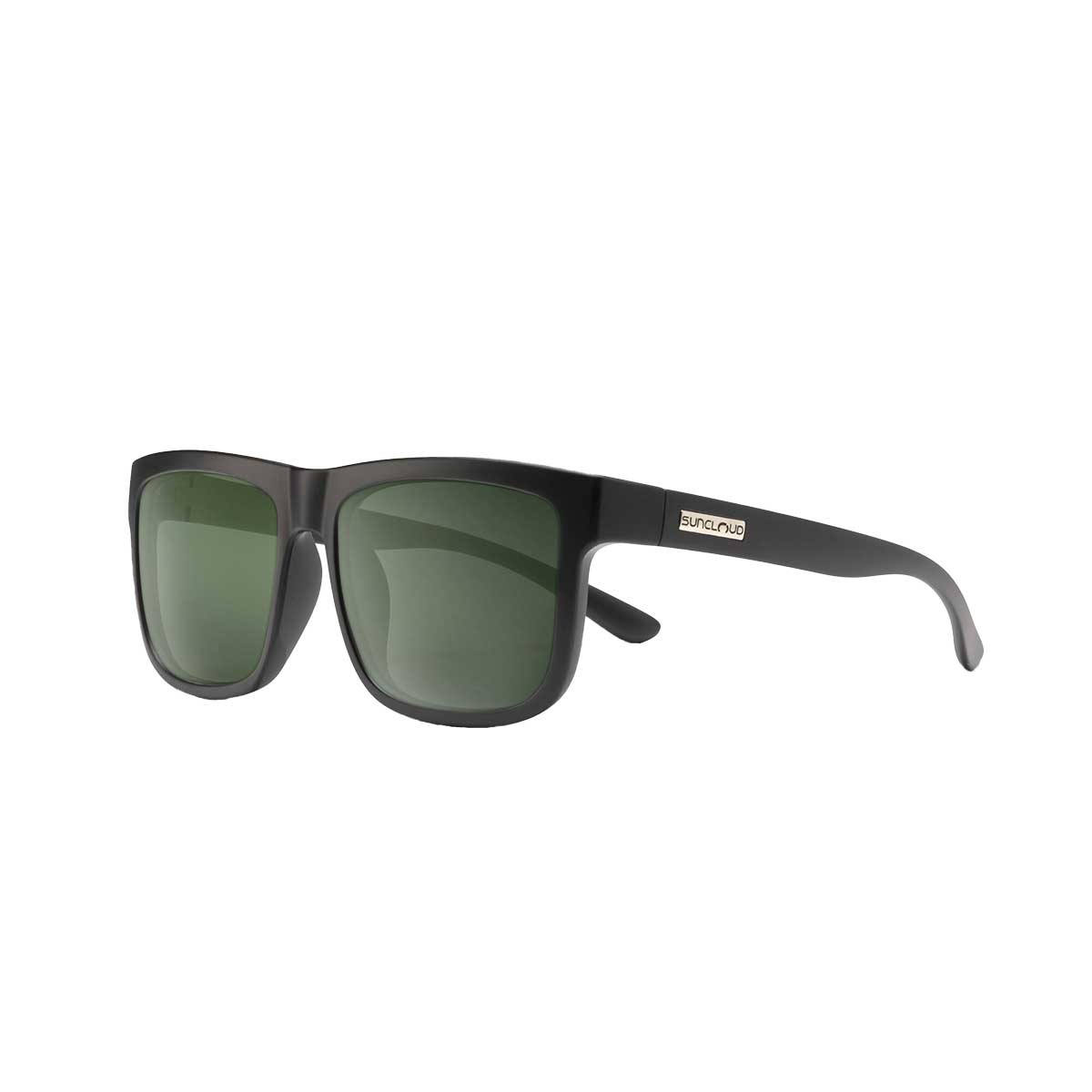 Suncloud Quiver Sunglasses Polarized in Matte Black with Grey Green